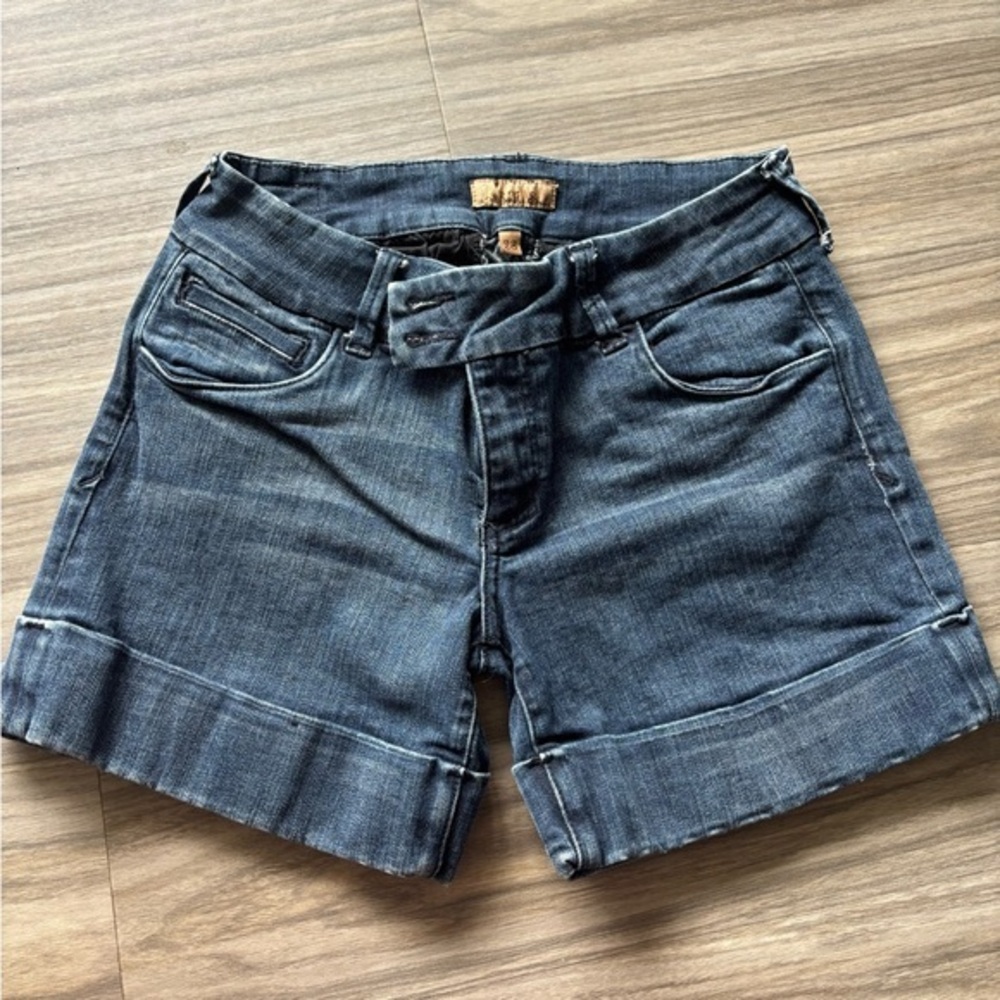 See Thru Soul Blue Jean Shorts with Cuffed Hem and Classic Style